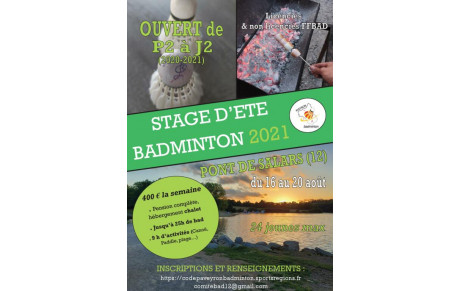 Stage été 2021 - Inscriptions ouvertes !